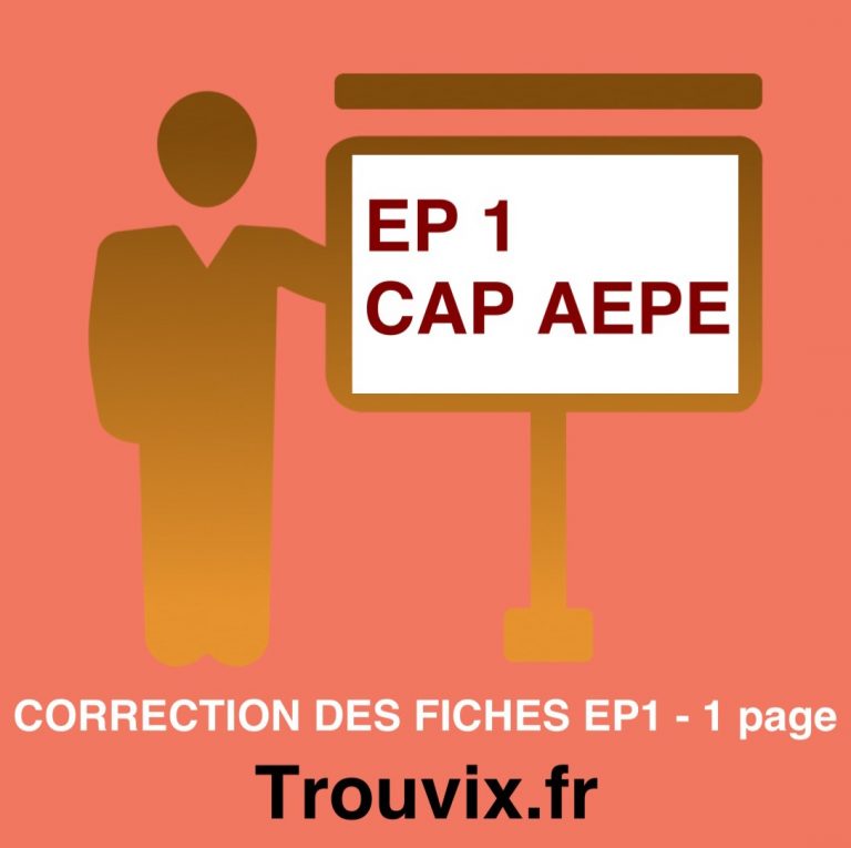 Correction De Votre Fiche EP1 CAP AEPE Recto AEPE Atsem Trouvix