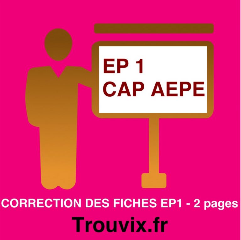 Correction De Votre Fiche EP1 CAP AEPE Recto Verso AEPE Atsem