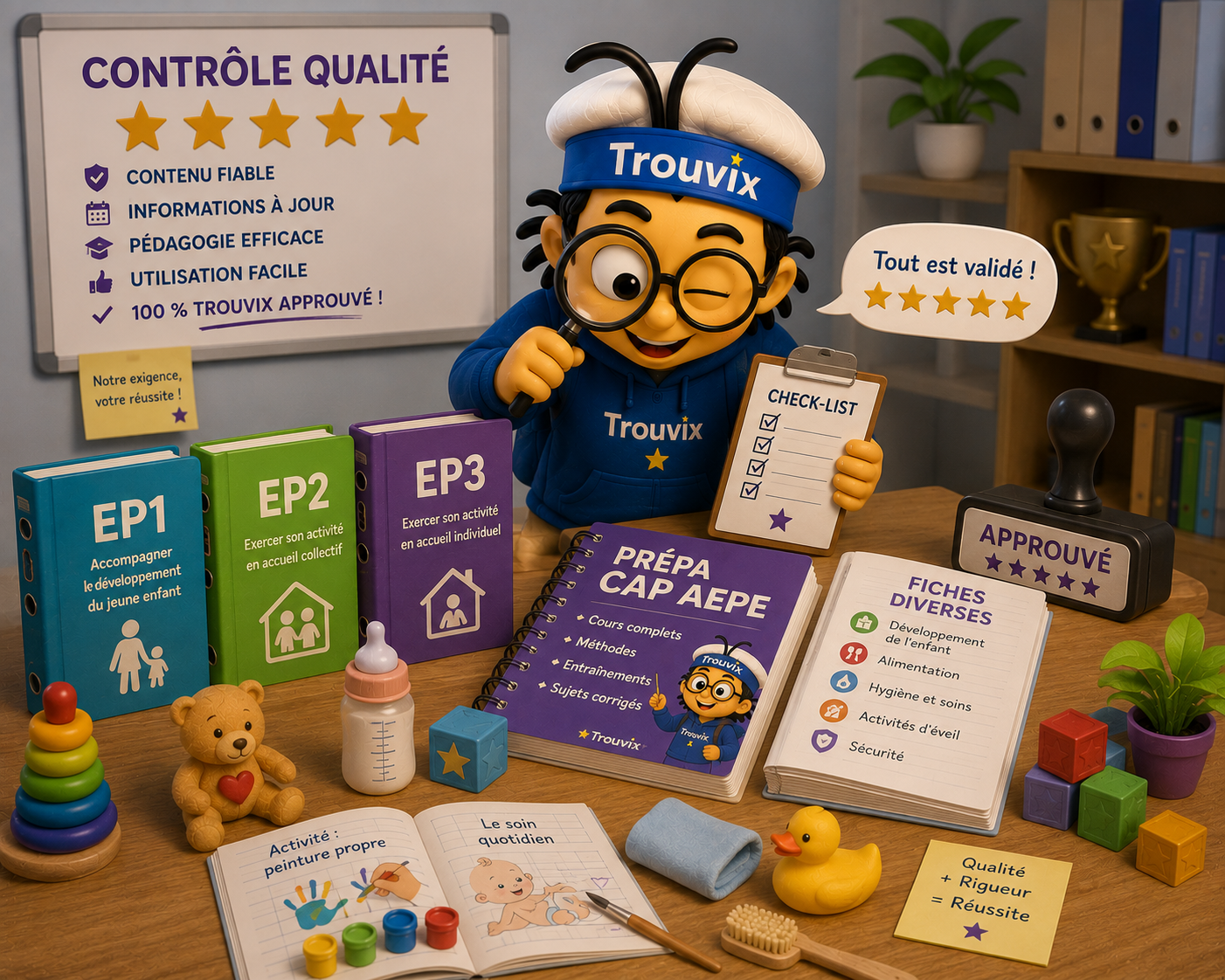 Illustration de Trouvix consultant des avis de candidats au CAP AEPE