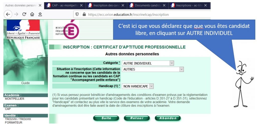 Inscription Cap Petite Enfance Candidat Libre 2023